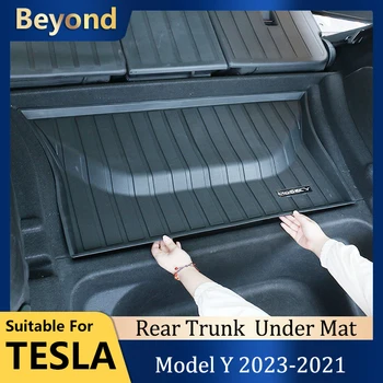 Viršutinės Liemens Pagalvėlių Tesla Model Y 2023 Laikymo Padėklas Pagal Galiniai bagažo skyriaus Dangtis TPE Groove Stabdžių Purvo Padengti 2022-2021 Auto Accessor