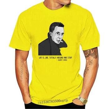 Vyrai Drabužius Camus BW Marškinėliai Yra Gyvenimas Visiškai Absurdiška Ir Stuff Nihilist Egzistencinio Nihilizmo Existentialist Egzistencializmą