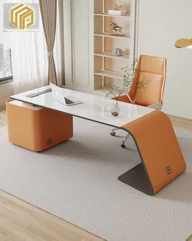 Šviesos prabangus kampas roko valdybos stalas, modernus ir paprasta high-end tyrimas, marmuro stalas, biuro stalas